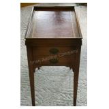Duncan Phyfe 2 Drawer Leather Top Side Table