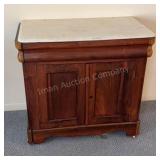 Walnut Base w/ Marble Top- Needs Glued