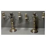 Silver over Copper Candle Sticks