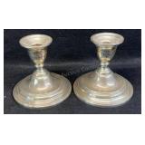 Large Weighted Sterling Candle Stands