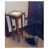 Folding Corner Shelf and Pine Plant Stand