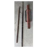 Post Driver, Axle Bar, and Pry Bar