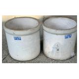 2 Small Ruckels Stoneware Crocks