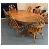 Nice Large Oak Double Pedestal Dining Table 6