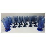 Nice Blue Stems & Cobalt Glass 16 Total
