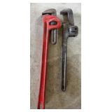 24in Pipe Wrench and 18in Antique