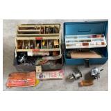 Pair old Tackle Boxes w/ Many Lures