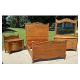 3 Pc Maple Bedroom Set Full Size With Mattress