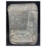 Sterling Card Case w/ Castle Scene 1.7 Oz