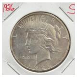1926 S Silver Peace Dollar