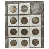 11X Franklin Silver Half Dollars