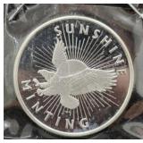 Sunshine Minting 1 Troy Oz Silver Round