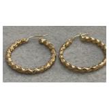 10K Gold Hoop Earrings - 1.80g