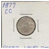1877 CC Seated Liberty Dime