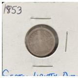 1853 Seated Liberty Dime