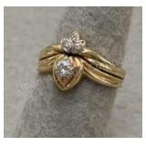 14K Gold Diamond Ring - 3.75g - Sz 6.5