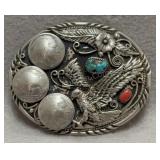 Heavy USA Made Belt Buckle - Looks like Sterling