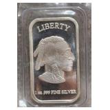 1oz Liberty Silver Bar - 999 Silver