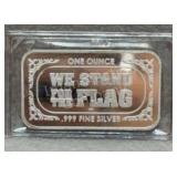 1oz Silver Stand For Flag Silver Bar - 999 Fine