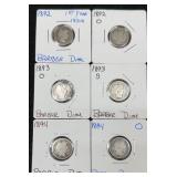 6 Barber Dimes 1892-1894