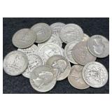 19x Silver Jefferson Nickels