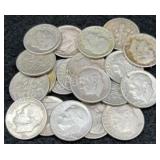 20 Silver Roosevelt Dimes