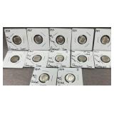 12 Rosevelt Silver Dimes