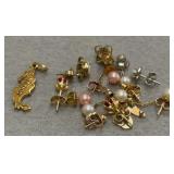 14K Gold Earrings - Mexico Necklace - 6.10g total