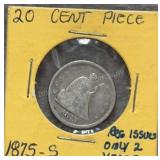 1875S 20 Cent Piece
