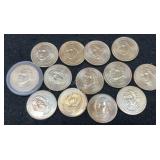 13 George Washington One Dollar Coins