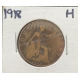 1918 H UK One Penny