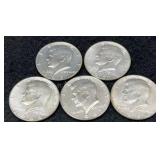5 Kennedy Clad Half Dollars