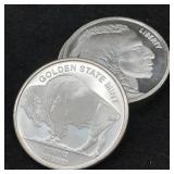 4x Golden State Mint 1 Troy Oz Buffalo Silver