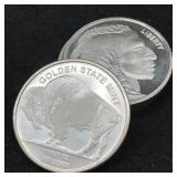 4x Golden State Mint 1 Troy Oz Buffalo Silver