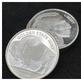 4x Golden State Mint 1 Troy Oz Buffalo Silver
