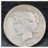 1934 S Silver Peace Dollar