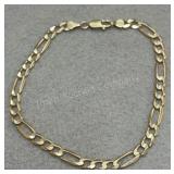 10K Gold Ankle Bracelet - 10.5in - 9.15g
