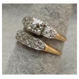14K Gold Rings - 3.33g total - Sz 6.5
