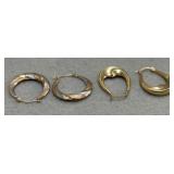 10K Gold Earring Sets - 3.33g total - 3/4in size