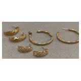 14K Golf Earring Sets - 4.17g total - 1in size