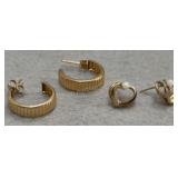 14K Gold Earring Sets - 3.00g total