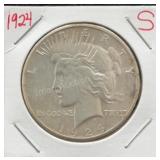 1924 S Silver Peace Dollar