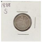 1888 S Seated Liberty Dime