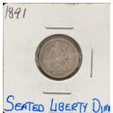 1891 Seated Liberty Dime