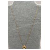 24in 14K Gold Chain w/ Unmarked Gold Heart