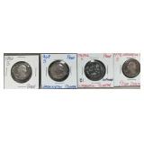 4 Washington Proof Quarters - Various Dates