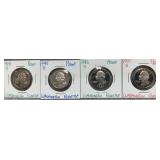 4 Washington Proof Quarters - Various Dates