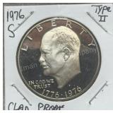 1976S Eisenhower Clad Proof Dollar Type II