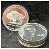5x 2013 1 Troy Oz Silver Buffalo Rounds