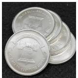 5x Liberty Silver 1 Troy Oz Silver Rounds